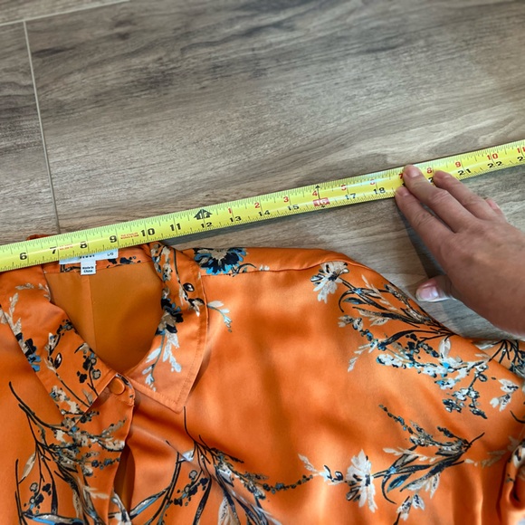 Equipment Floral Orange Wrap Dress Size Large - Picture 9 of 16